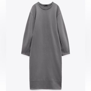 Zara - Faded Effect Oversized Midi Dress (Grey)